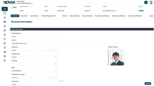 NOVAX AI Task Management Interface showing automated workflow and task assignment functionality